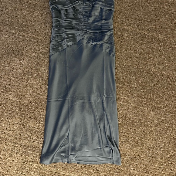 Shona Joy luxe ruched bodice midi dress in color Azure - Picture 11 of 12